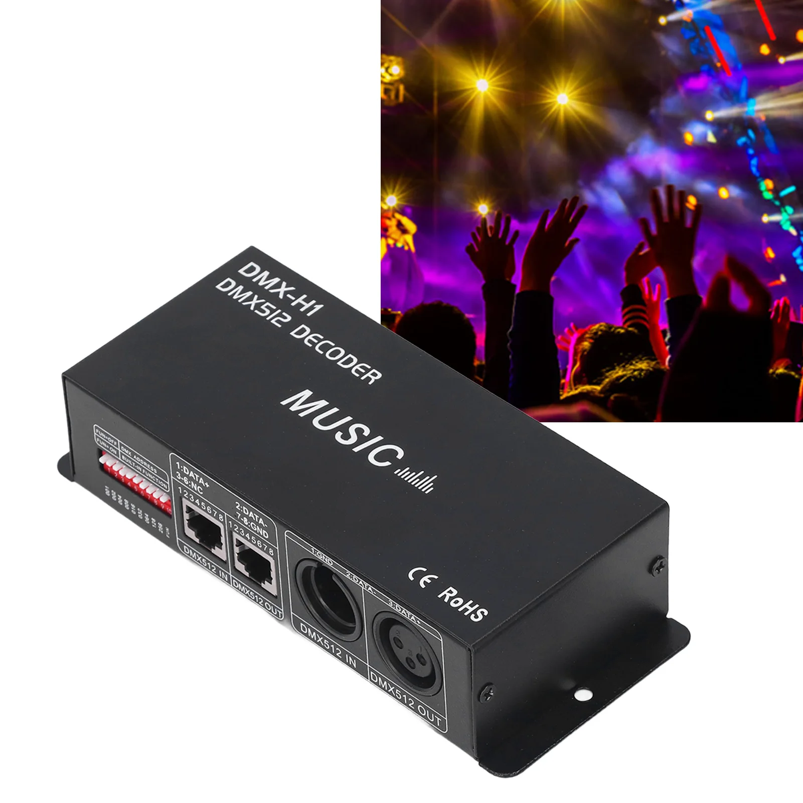 4-канальный DMX 512 Decorder регулируемый RGB затемняющий фотоконтроллер для баров отелей