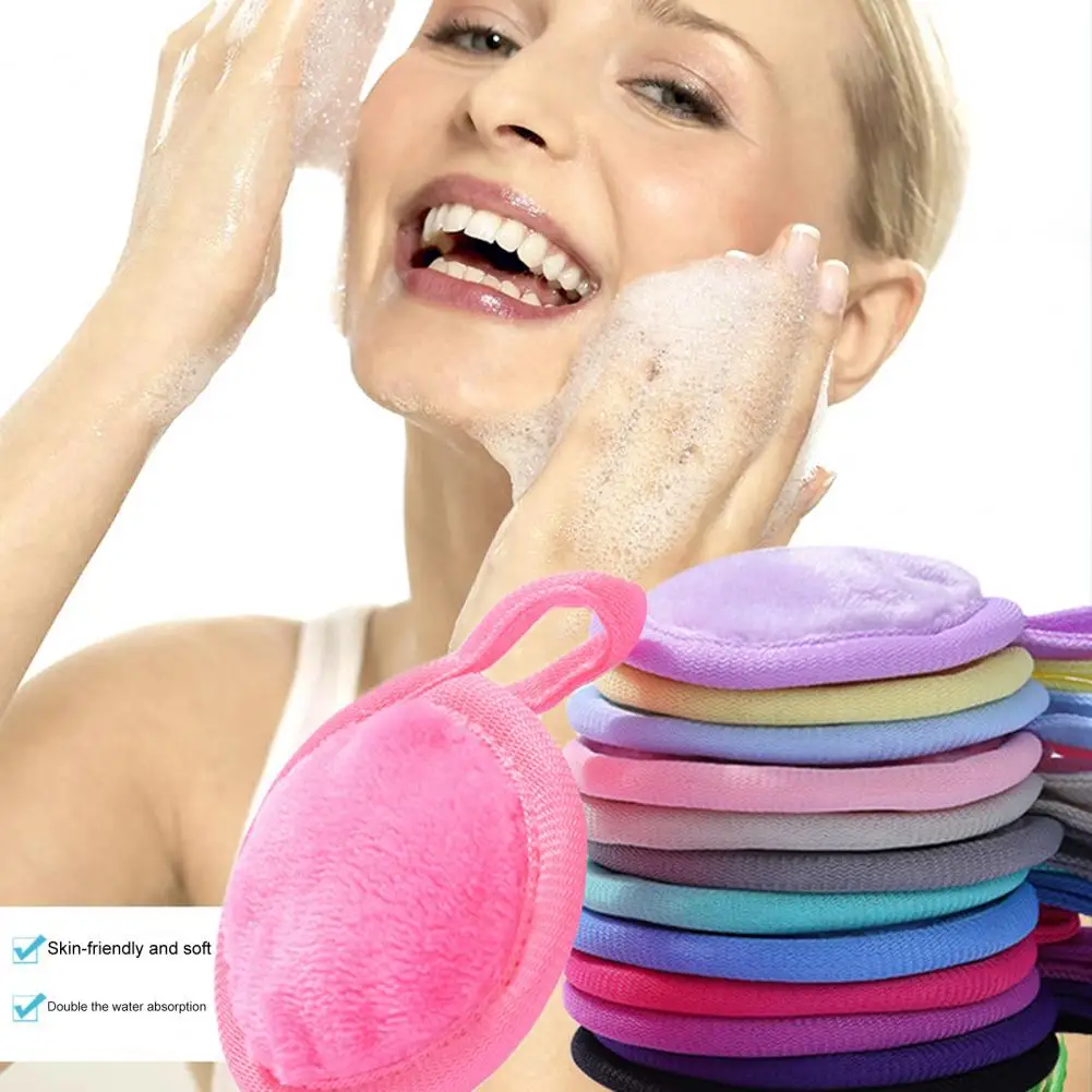 

Прокладки для снятия макияжа из Сверхтонких волокон, моющиеся, на ощупь, дышащие, высокоэластичные, косметический инструмент, Очищающий мак...