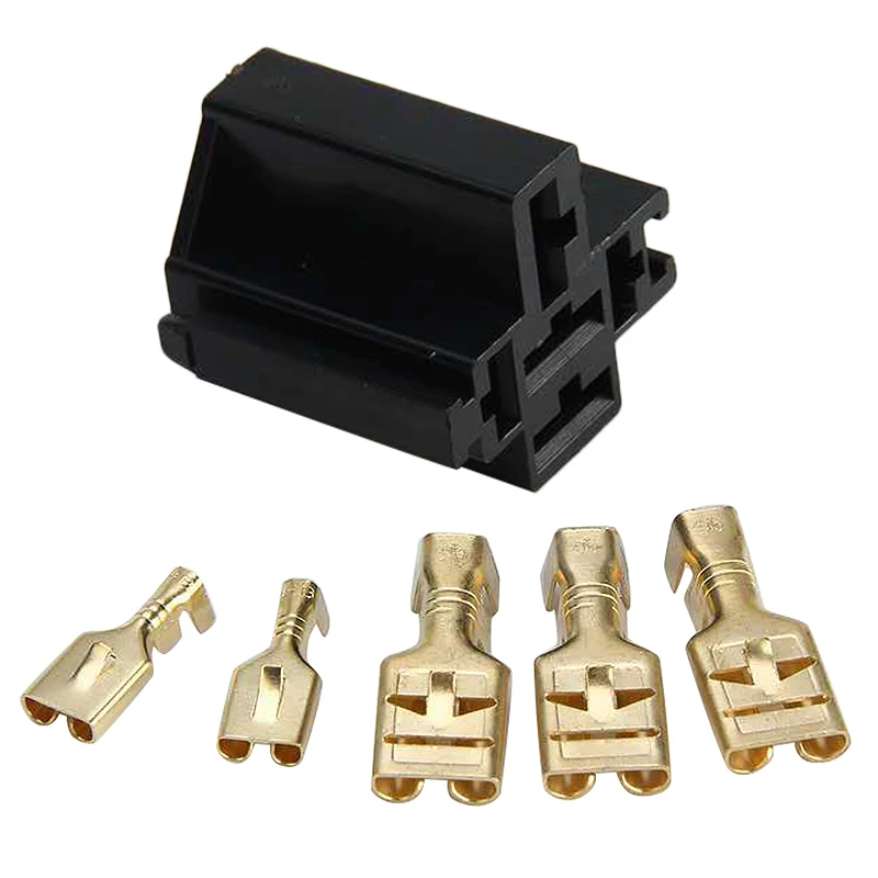 

80A High Current Relay Socket Relay Wide Pin Relay Socket Auto Parts Five Hole Relay Socket