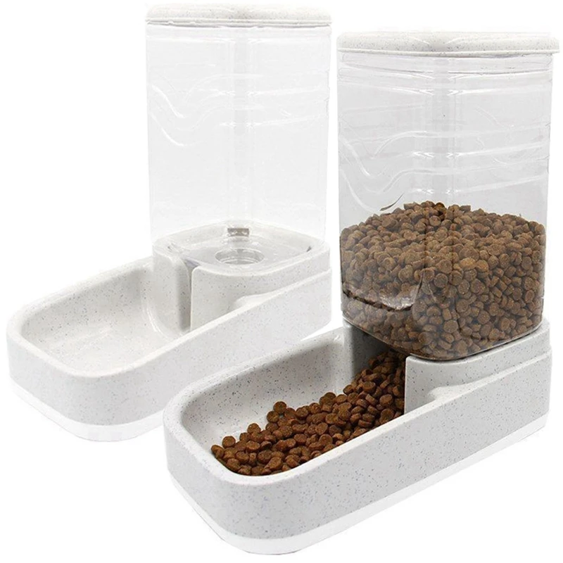 

3.8L Food And Water Dispenser Set Kit For Automatic Feeding Dog And Other Pets Suitable For Most Pet Gravity Dispensers
