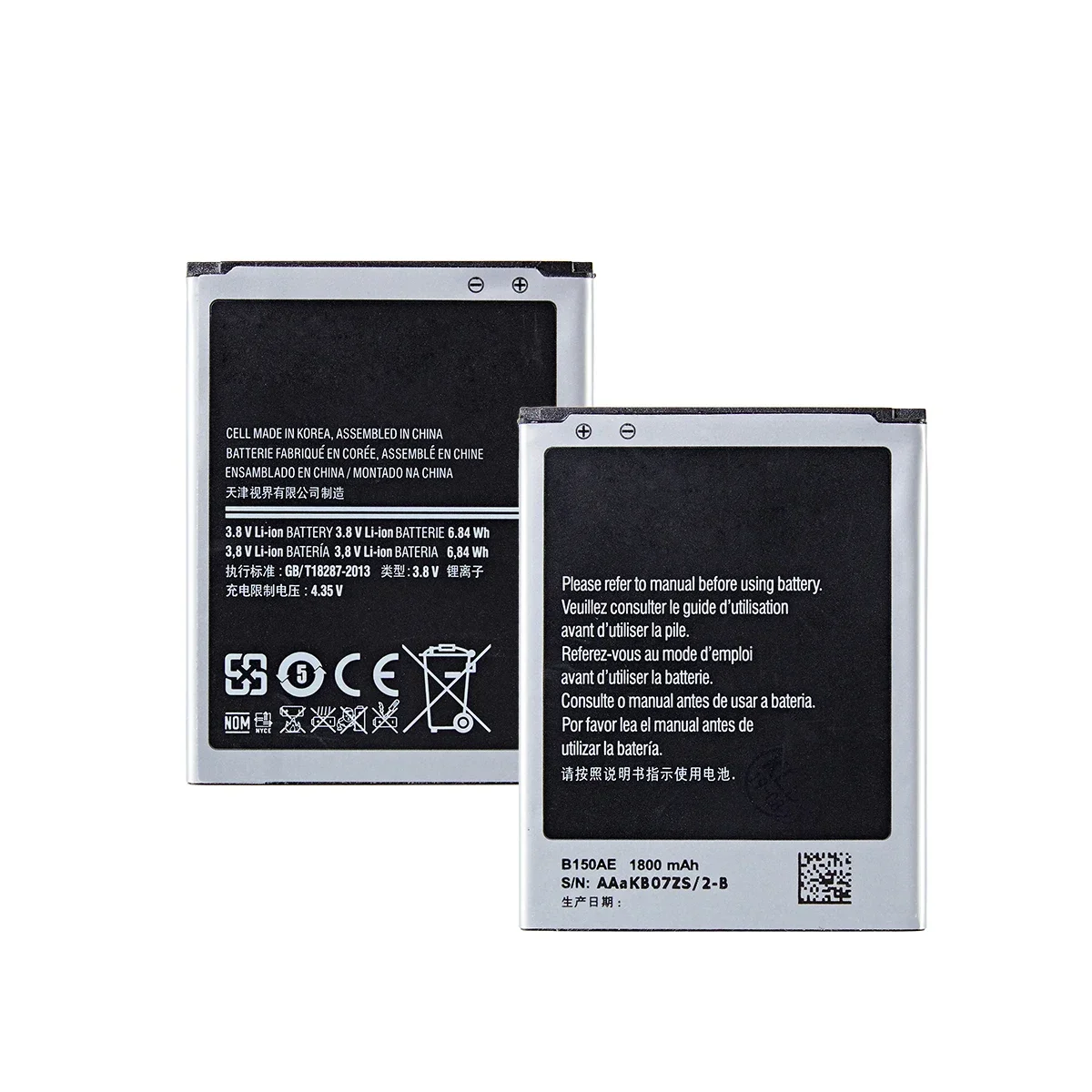 Совершенно новый аккумулятор B150AE B150A 1800 мАч для Samsung Galaxy Core i8260 i8262 Trend3 G3502 G3508 G3509