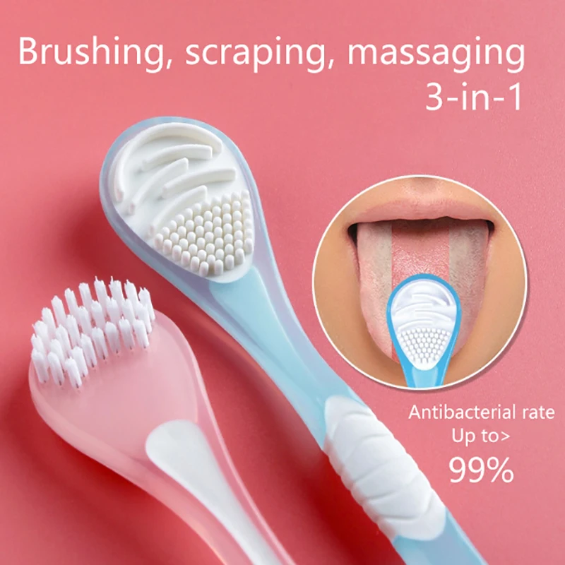 Скребок для языка двухсторонний Антибактериальный 1 шт.