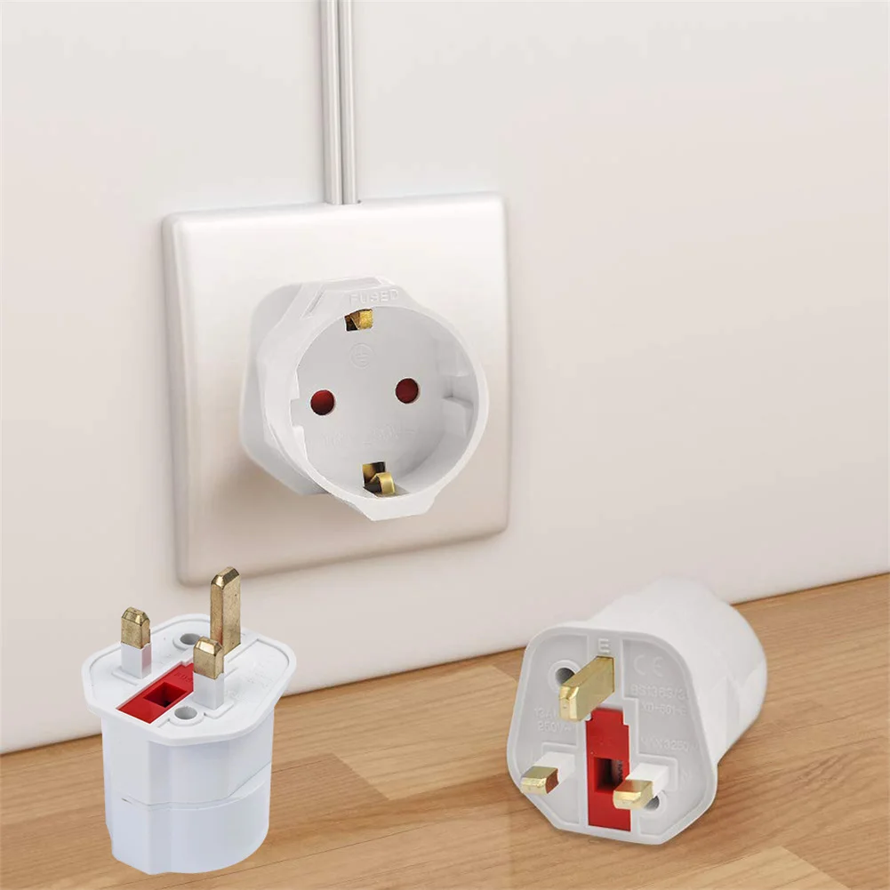 

1PCS Adapter Home Appliance Accessories EU Euro 2 Pin To UK 3 Pin Plug AC Universal Adapter Travel Converter European Room Decor