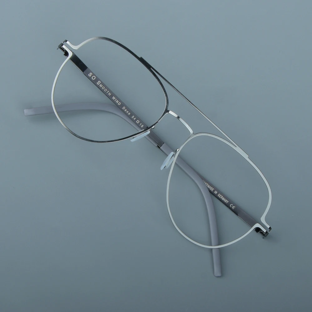 Немецкая брендовая двойная голубая оправа для очков ручной работы без винтов