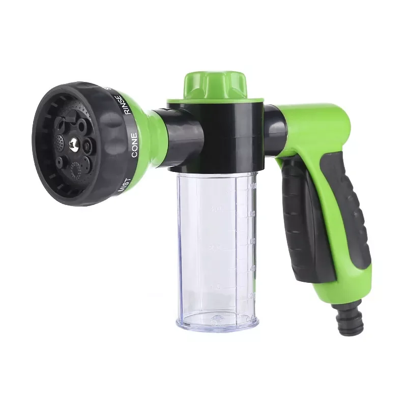 

Garden Hose Soap Sprayer Nozzle 8 Function Water Gun for Car Wash Plants Watering Pets Showering Garden Irrigation Sprinklers