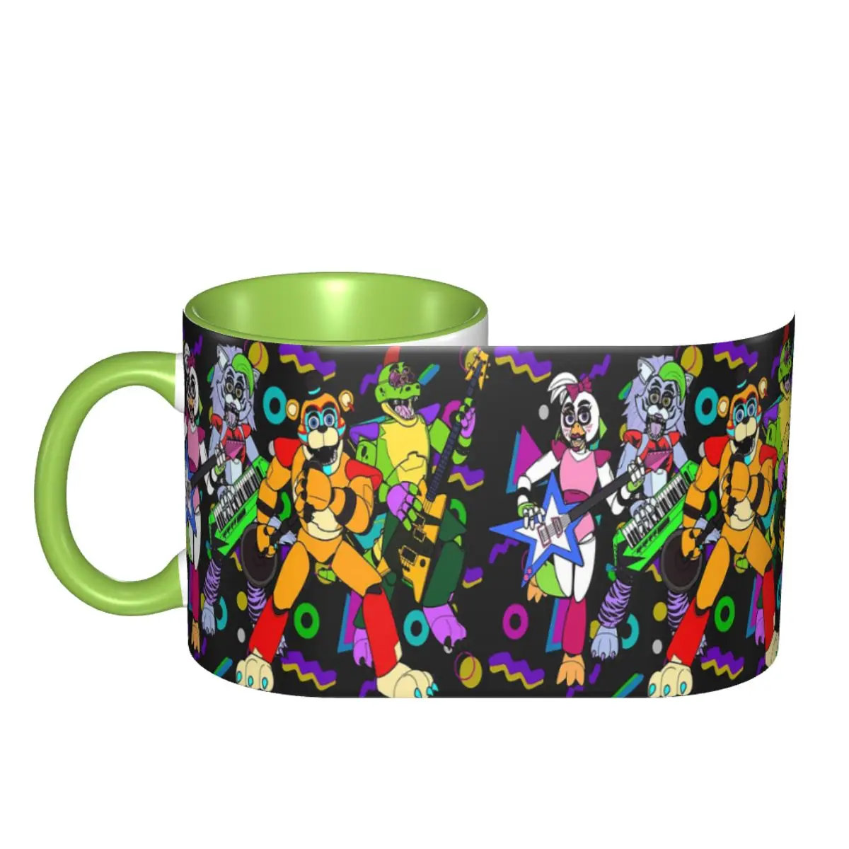 Фото Кружка Freddy Fazbear Pizzaplex Performers, забавная керамическая чашка для кофе, чая, молока, подарок для друзей. №3