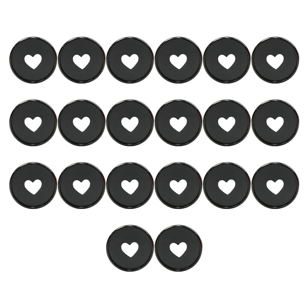 

20Pcs Loose Leaf Binder Discs Binding Discs Ring Expansion Discs with Hearts for Extra Pages Notes or Artwork Black