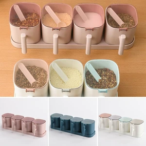 seasoning boxes set pepper sugar bowl salt spice shaker storage jars gadget kitchen accessories organizer condiment container free global shipping