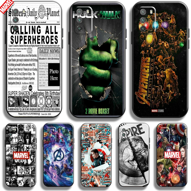 

Marvel Avengers Phone Case For Xiaomi Poco M3 M3 Pro 5G Back Carcasa Ultra-Thin Coque Bumper