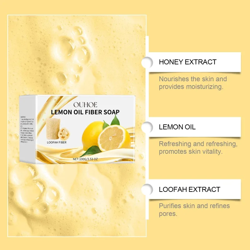 Мыло из медового лимонного масла Нежное очищающее мыло для смягчения мыла
