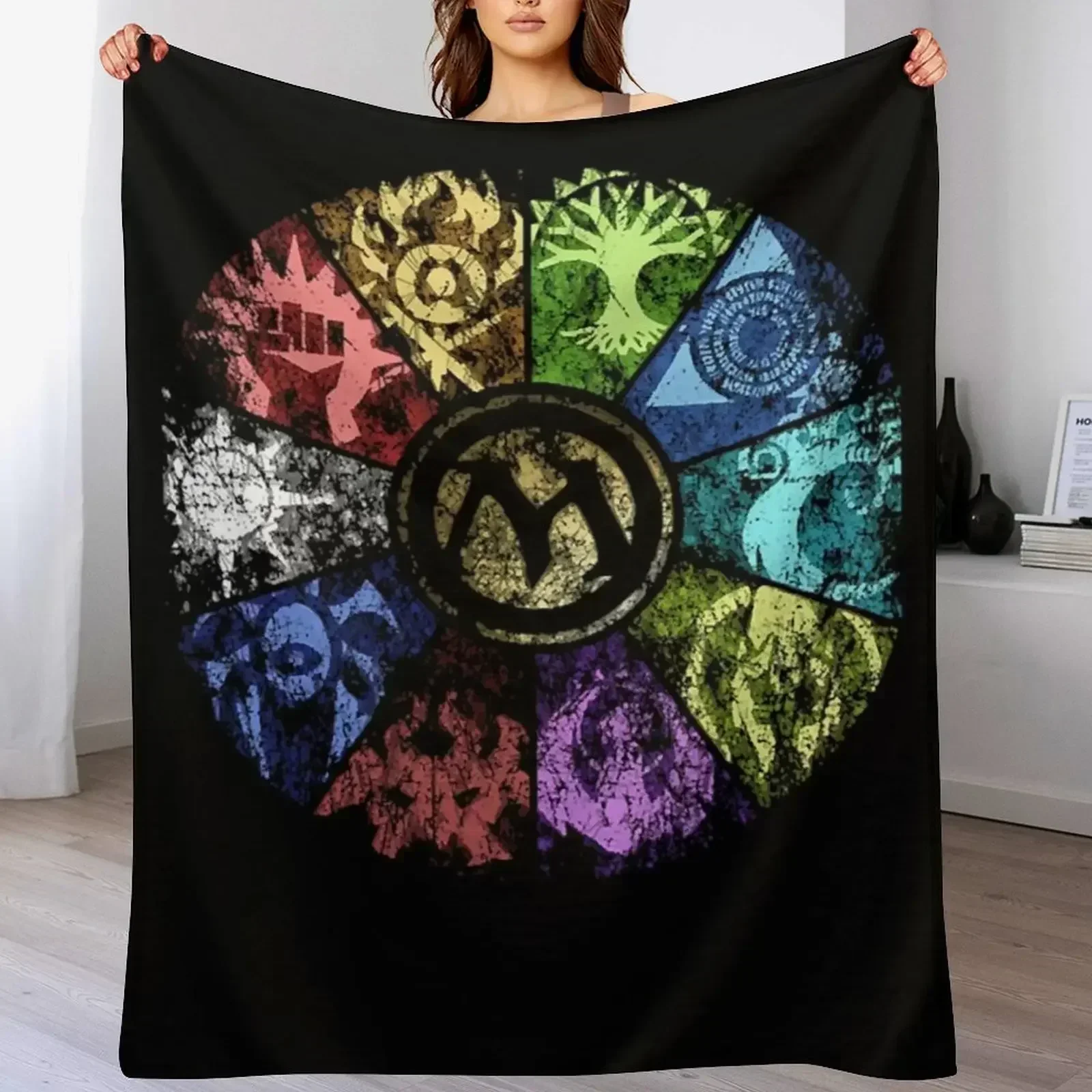 MTG выцветшее одеяло с колесом гильдии для декоративных диванов одеяла кровати