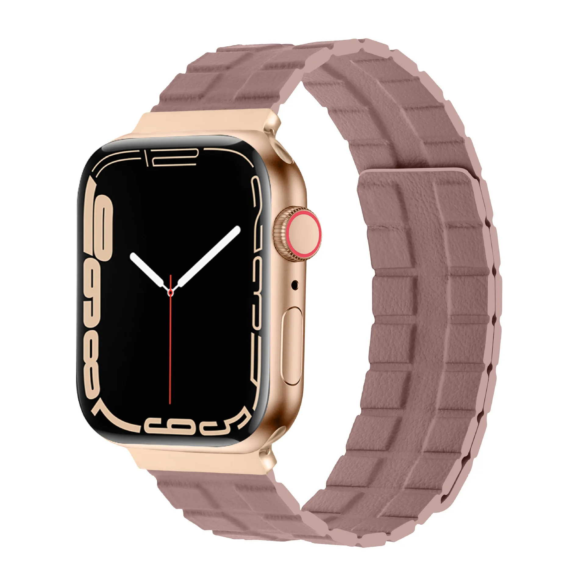 

Luxury Leather Magnetic Watch Band for Apple Watch Ultra Series 8 7 6 5 4 SE Fashion Grid Magnet Strap for iWatch 49 45 44 41 40