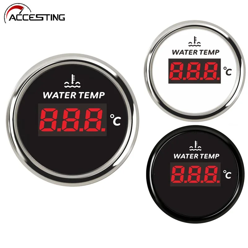 

Цифровой датчик температуры воды, водонепроницаемый измеритель температуры воды для автомобилей, грузовиков, лодок, 52 мм, 12 ~ 24 В