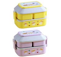 portable lunch box compartment bento organizer with handle and buckles for school office students microwave food holder