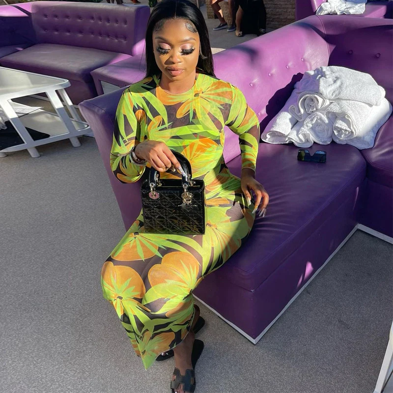 

Beach Dress Women Summer 2022 Bathroom Exits Pullover Print Medium High Waist Length Skirt Slim Fit Street Trendsetter Polyester
