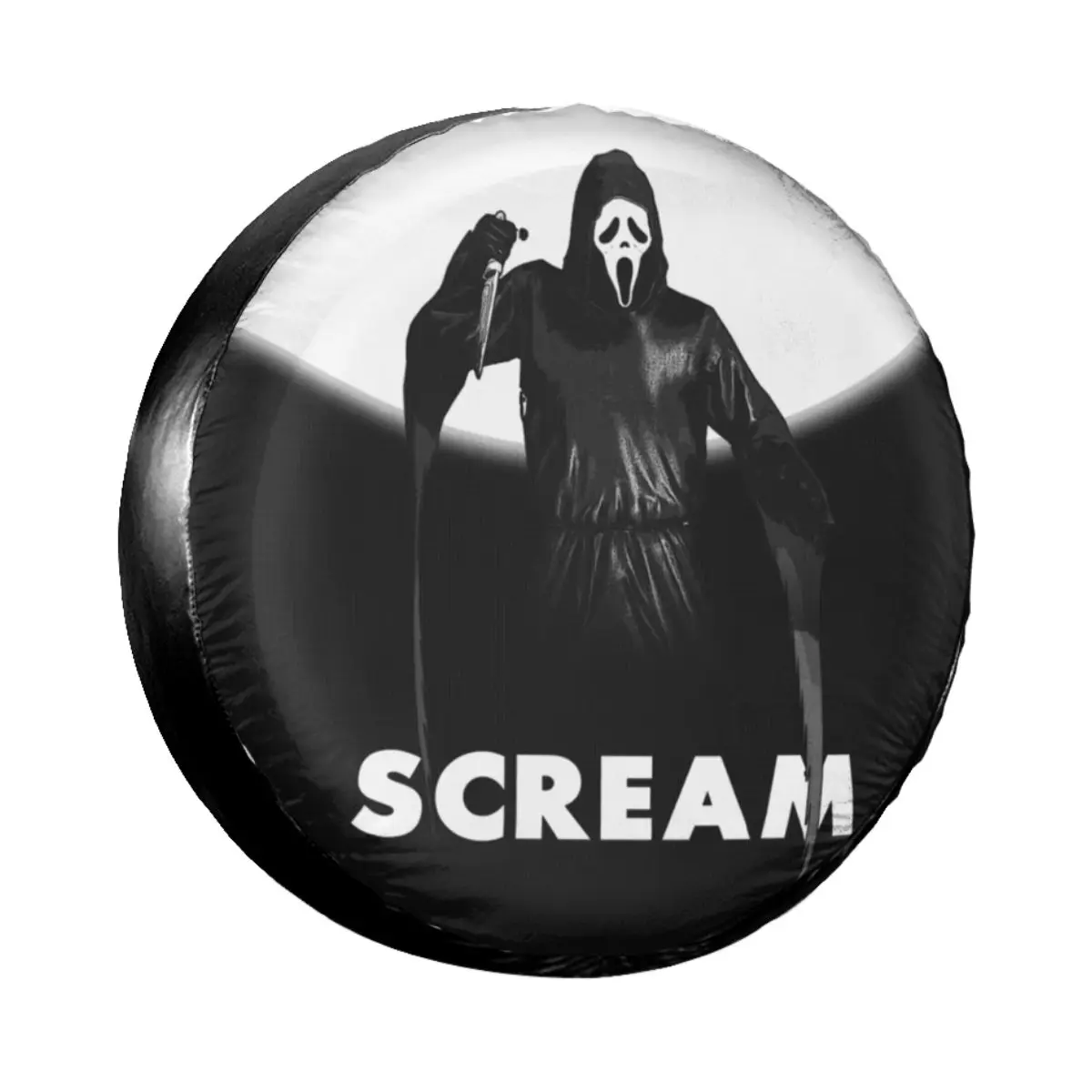 

Scream 2 Spare Tire Cover Case Bag Pouch Dust-Proof Horror Movie Ghost Wheel Covers for Jeep Pajero 14" 15" 16" 17" Inch