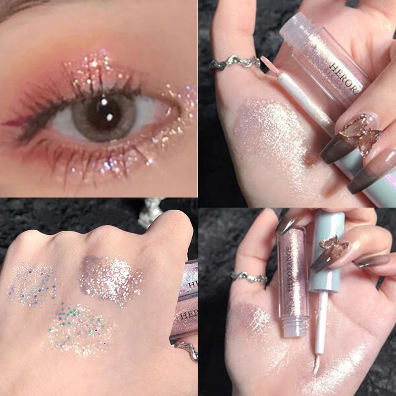 

Glitter Liquid Eyeshadow Highlighter Eye Silkworm Makeup Diamond Eyeliner Pearlescent Waterproof Sequins Shiny Eye Cosmetic
