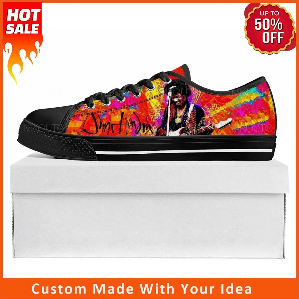 

Jimi Hendrix Guitarist Low Top High Quality Sneakers Mens Womens Teenager Canvas Sneaker Prode Casual Couple Shoes Custom Shoe