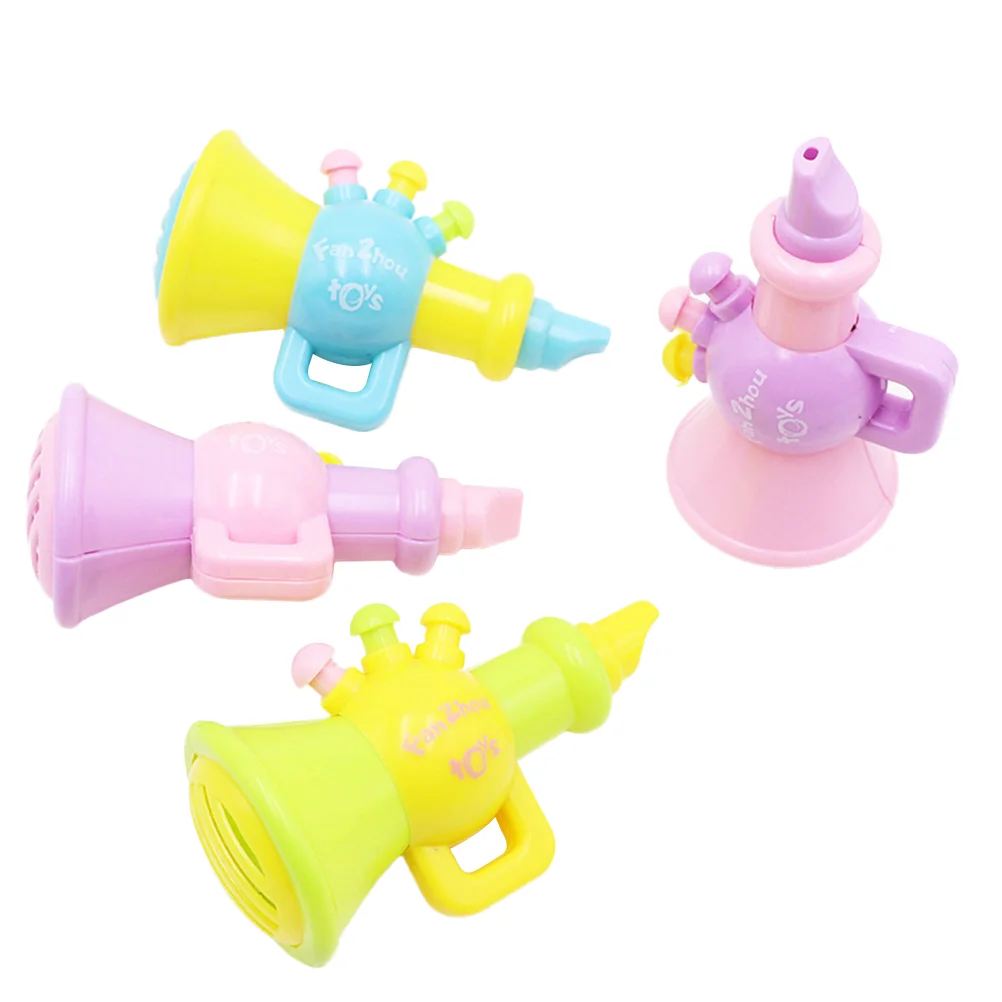 

4pcs Plastic Horn Hooter Trumpet Instruments Music Toys Kids Children Early Educational Toy (Random Color) Trombone