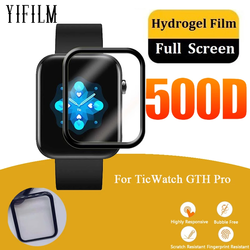 

2pcs 3D Curved Soft PMMA PET Protective Film For TicWatch GTH Pro Watch Full Cover Screen Protector For TicWatch GTH Not Glass