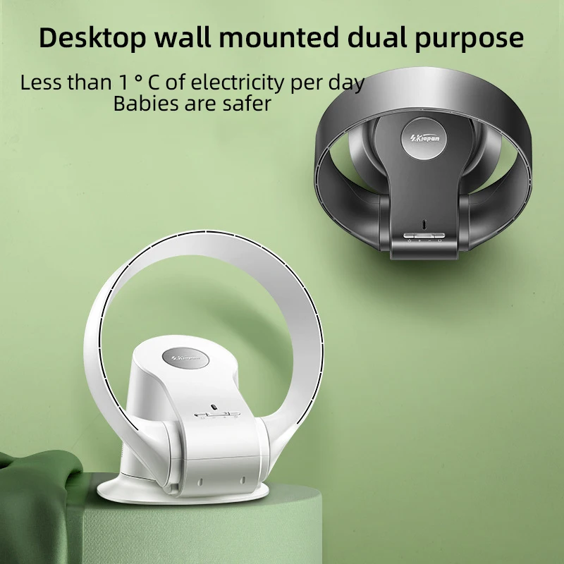 

Leafless Fan Table Wall Dual-use Shaking Head Remote Control Silent Wall-mounted Desktop Floor Fan Bladeless Fan 220V