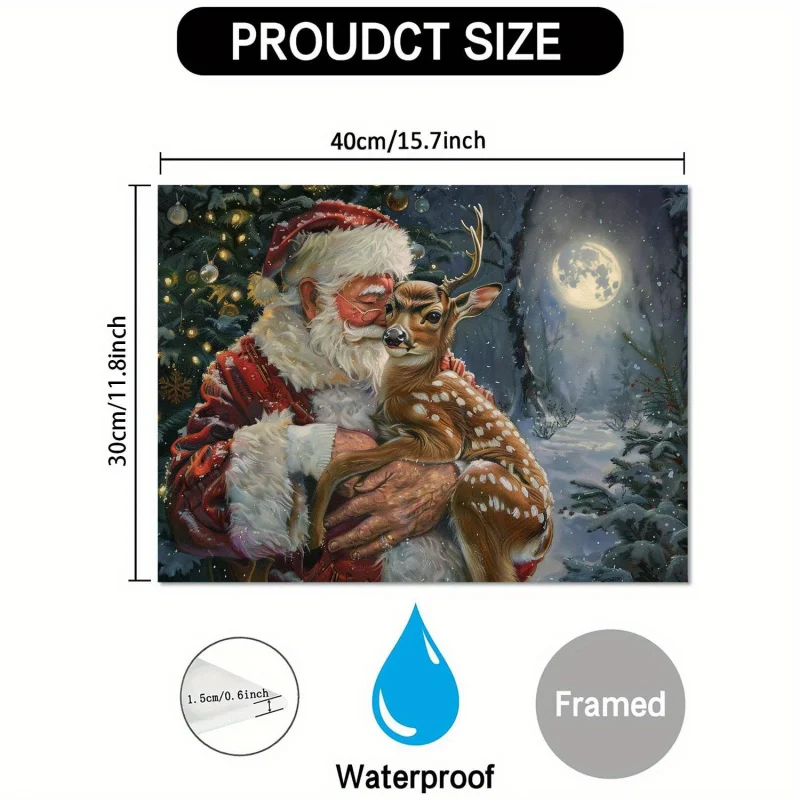 Настенная Картина на холсте с изображением Санты водонепроницаемая картина в