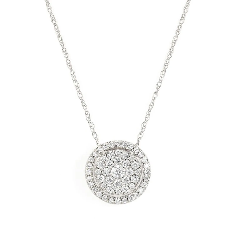 

New Dainty Cubic Zirconia Pendant Necklace Silver Color Chain Crystal Neck Accessory for Women Luxury Fashion Wedding Jewelry