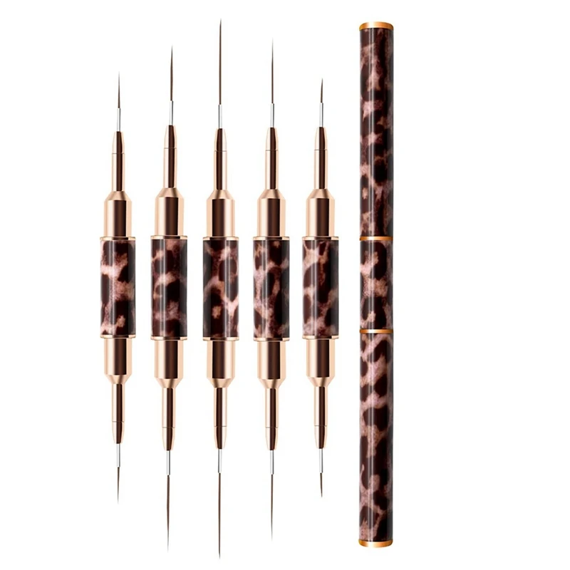 

Liner Brush Double Head Nail Art Brush For Nails Super Fine Metal Handle Professional Nail Design Brush Set