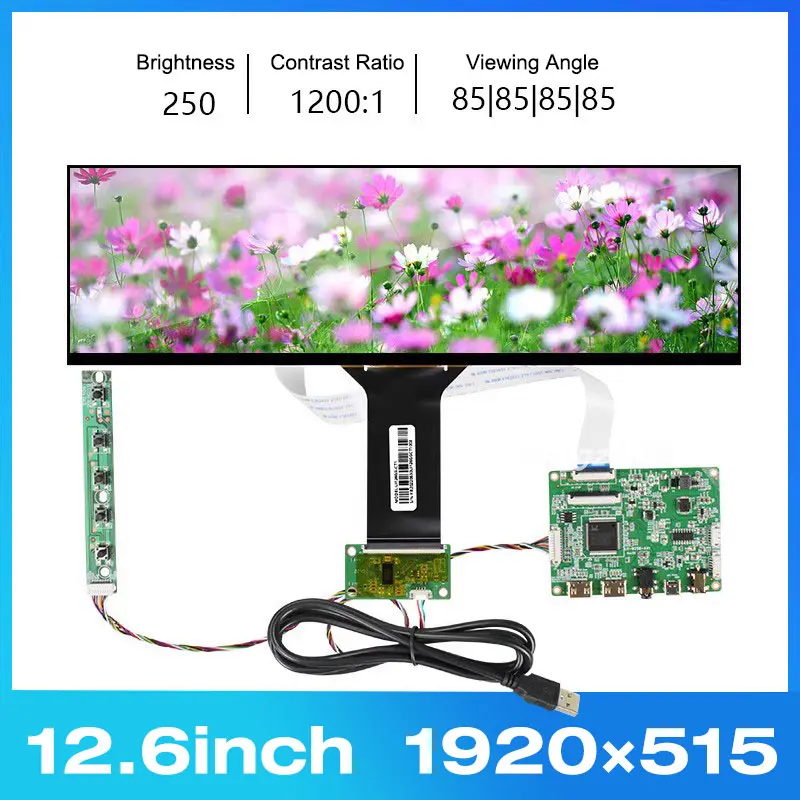 

Hyte Y60 12.6 Inch IPS LCD NV126B5M-N41 Display 1920*515 Resistive Touch Screen EDP Controller Board Host AIDA64 Wisecoco