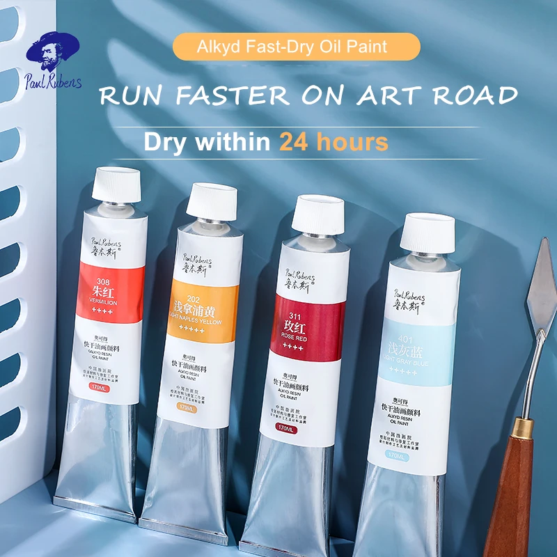 Paul Rubens Oil Paints Alkyd 24 Hours Fast Drying Professional Oil Color 170ml Tube High Quality Pigment for Artist Art Supplies