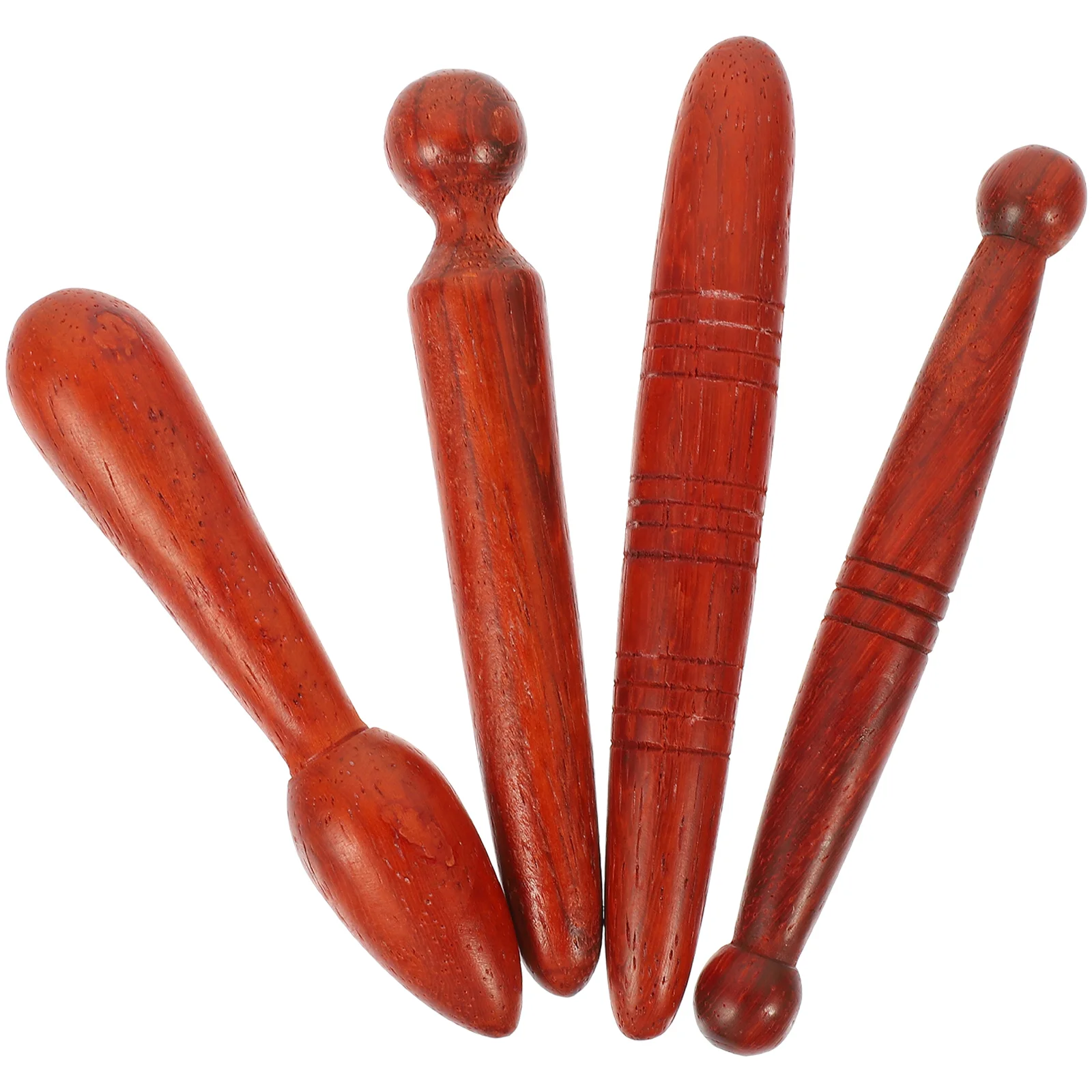 

4 Pcs Acupuncture Stick Foot Massagers Feet Wood Manual Sticks Wooden Care Women Roller Thai Tools Pressure Point