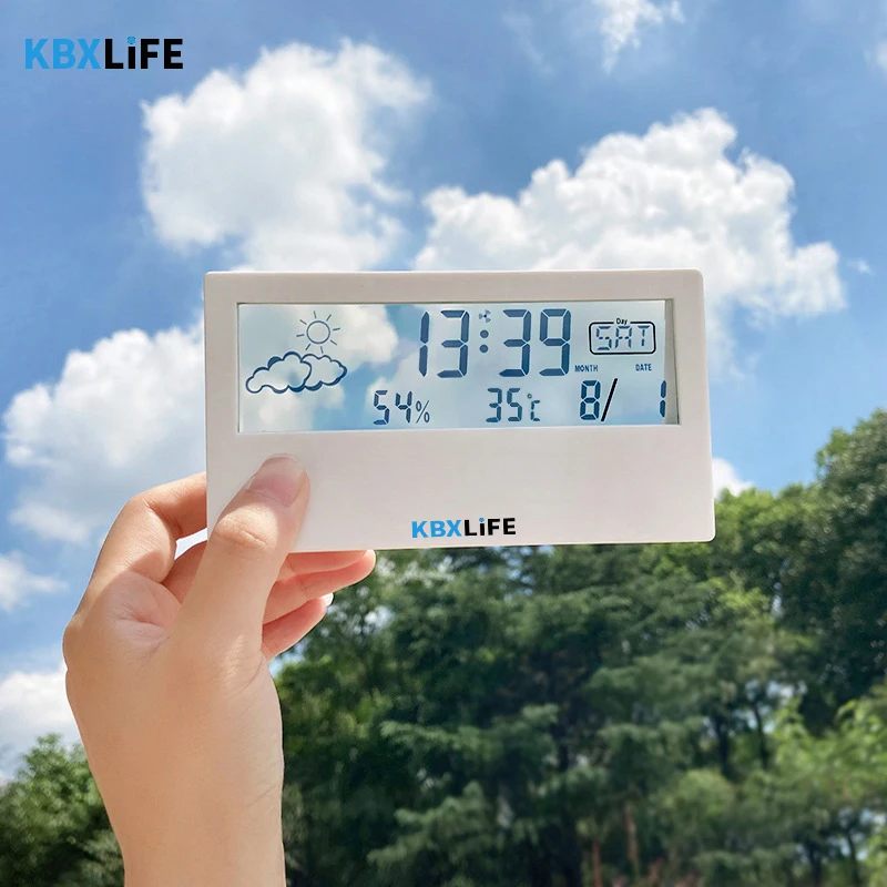 

KBXLiFE Weather Station Clocks Wireless Indoor Outdoor Thermometer Table Clock With Temperature And Humidity Snooze Alarm Clock