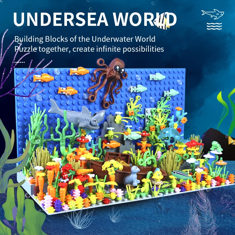 

Creative Expert Underwater World Animals Shark Octopus Seaweed Compatible with Lego Building Blocks Bricks Toys Kids Gift Set