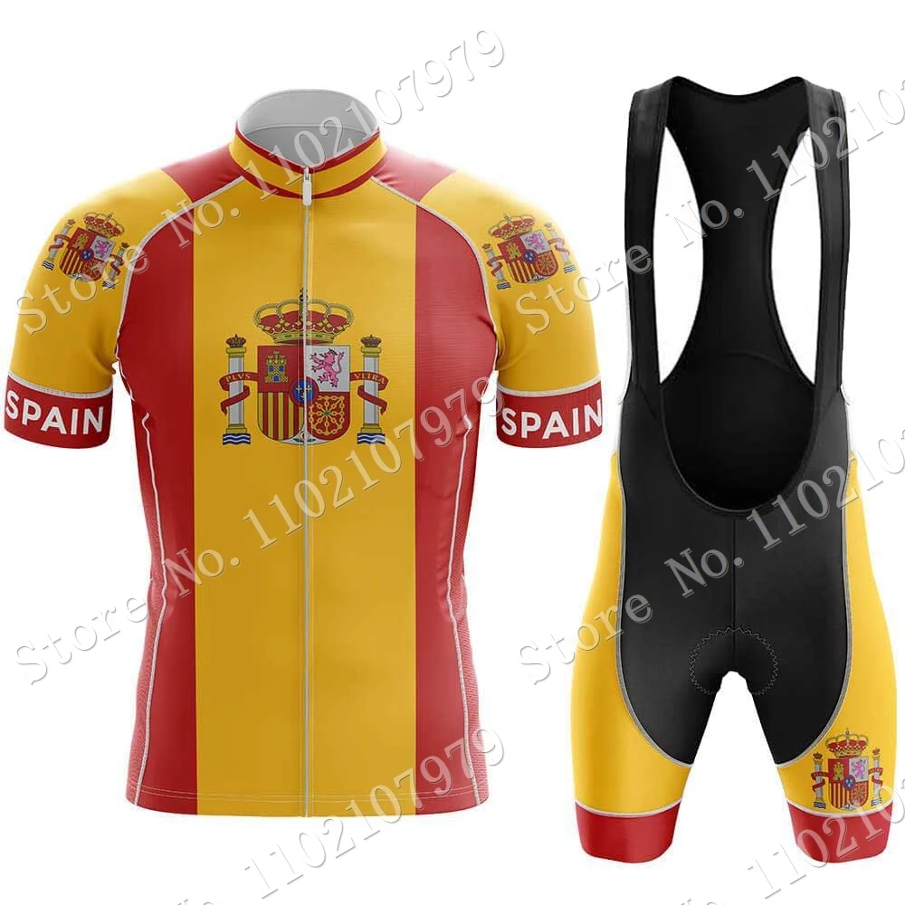 

Cycling Jersey 2022 Spanish Flag Set Summer Spain National Team Clothing Road Bike Shirts Suit Bicycle bib Shorts MTB Maillot