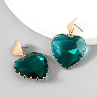 bohemia trendy geometric heart acrylic drop dangle earrings wedding jewelry transparent resin pendant hanging earring for women