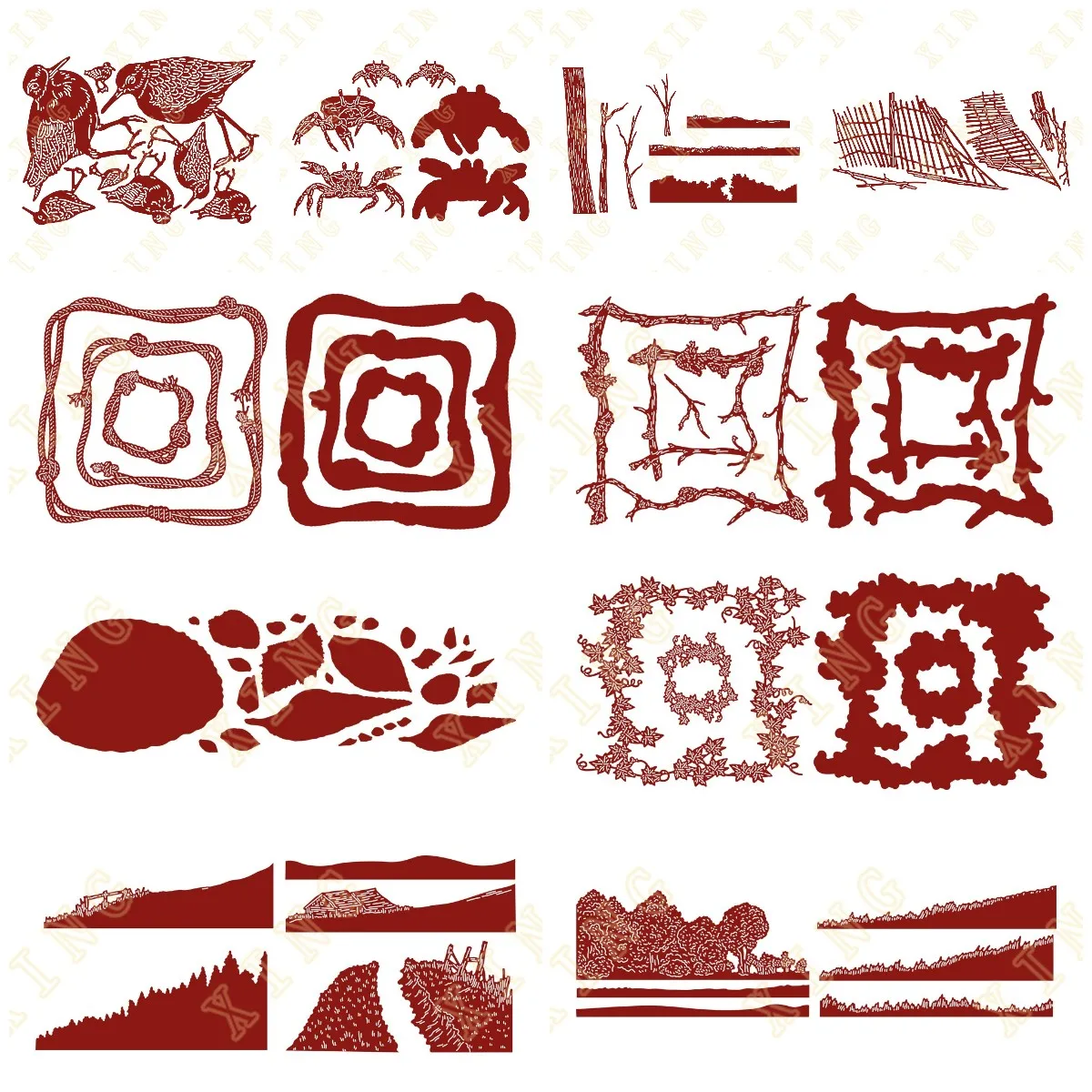 

Newest Horizon Shorebirds Wicker Framework Metal Cutting Dies Scrapbook Diary Decoration Stencil Embossing Template Diy Handmade