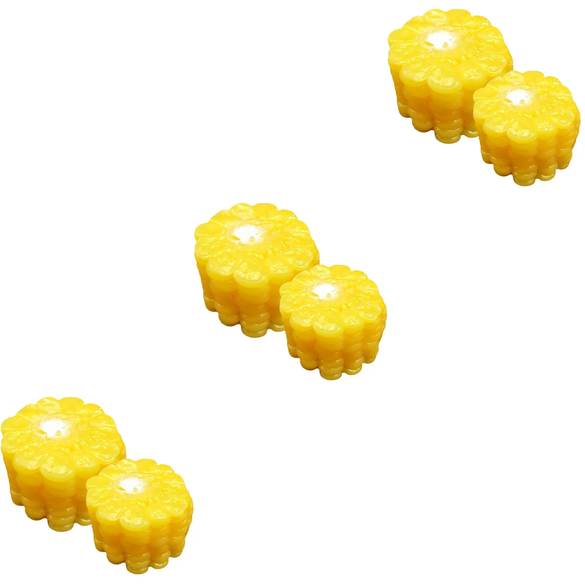 

6 Decorative Artificial Vivid Realistic DIY Corn Cut Simulation Corn Slices Simulation Vegetables Model