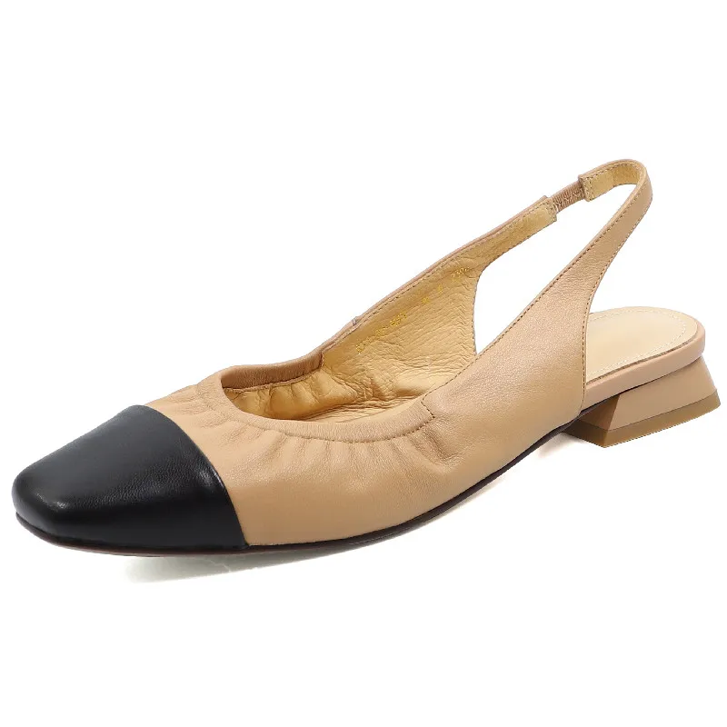 

Женские туфли-лодочки Dilalula, натуральная кожа, низкий каблук, сандалии с ремешком на пятке, повседневная офисная обувь, разные цвета, весна-лето