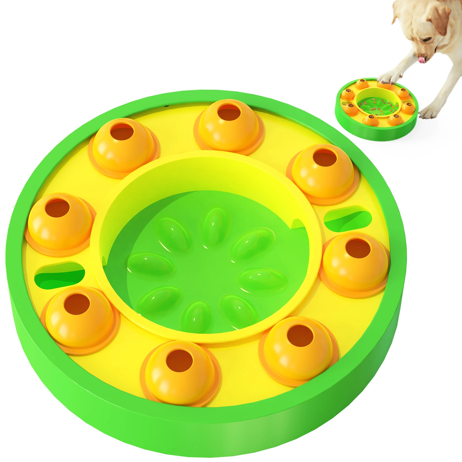 

2022 Pet Training Toys Dog Slow Feeder Nonslip Anti Choke Bowl Puzzle Toy Interactive Turntable Multifunction Puppy Food Dish