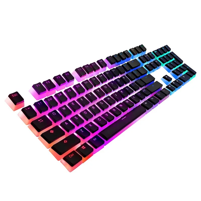 

Havit Keycaps Double Shot Backlit PBT Pudding Keycap Set with Puller Compatible with Cherry MX Mechanical Keyboard, Black&White