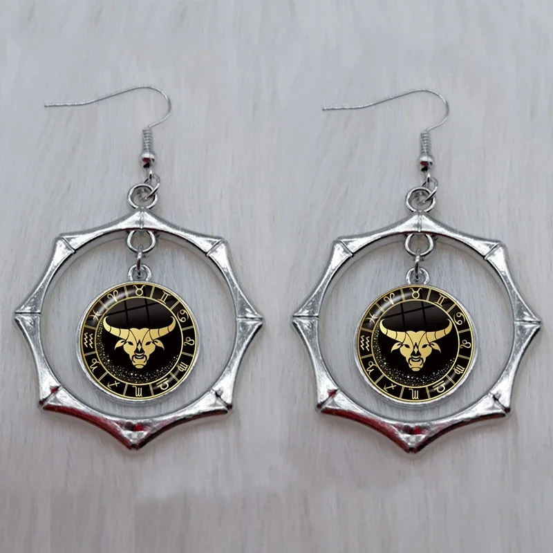 12-созвездие Скорпион Стрелец Водолей Лев стеклянные серьги стеклянный купол