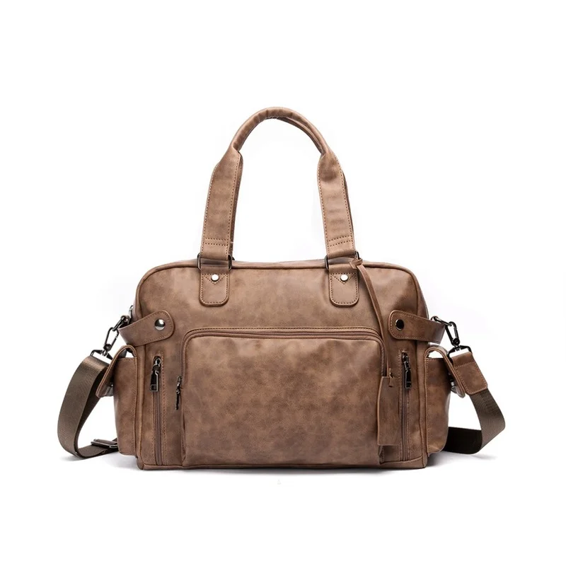 

Multi-function Travel Bag Matte Leather Bags Fashion Bag Men Large-capacity Top-handle Shoulder Messenger Bag Mens Crossbody Men