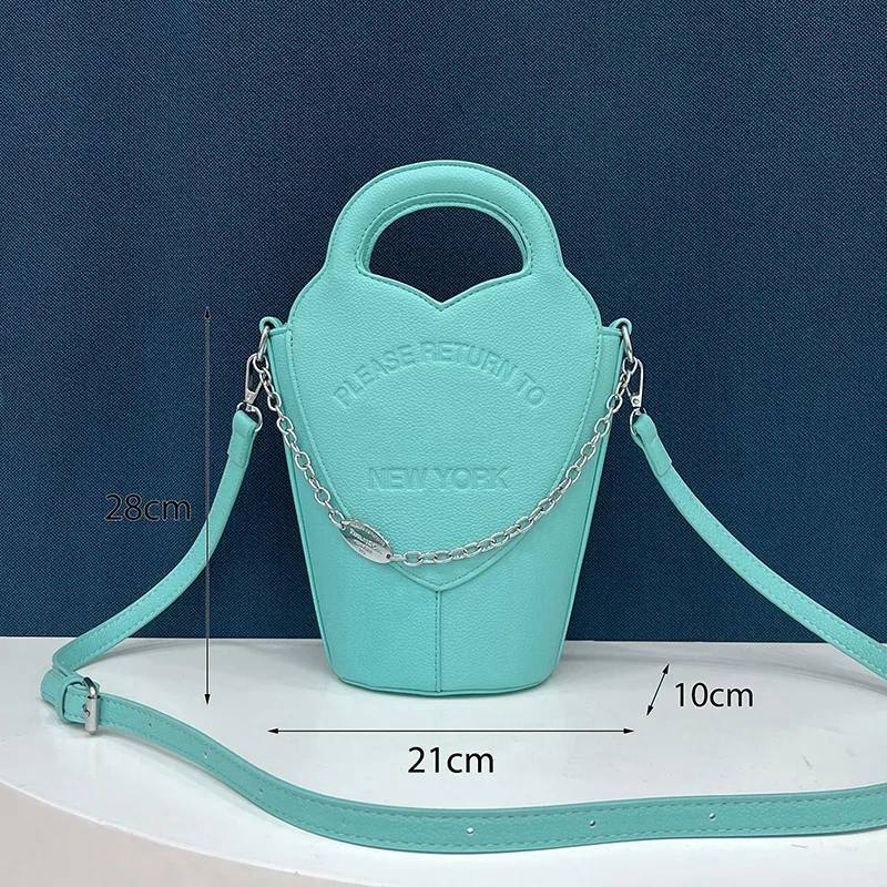

Women's New Brand Design Bucket Bag 2023 Leather Letter Ladies Vegetable Basket Solid Color Large Capacity Fashion Shoulder Bag