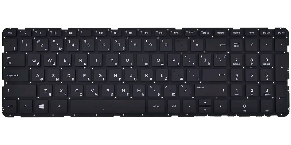 Клавиатура черная без рамки для HP 15-r200 TouchSmart |