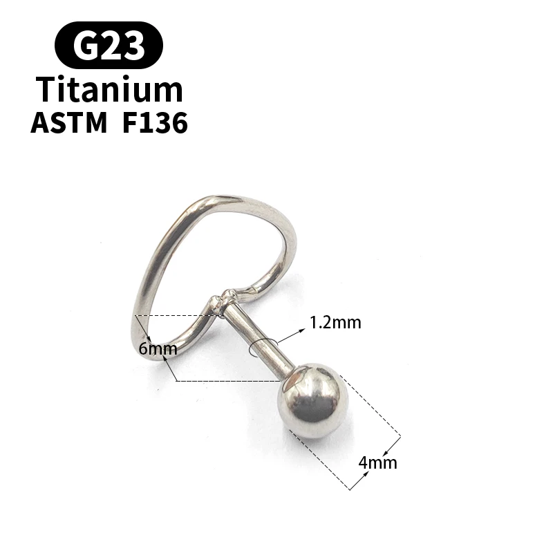 Серьги-гвоздики из титана в форме сердца маленькие серьги с шариками для женщин и