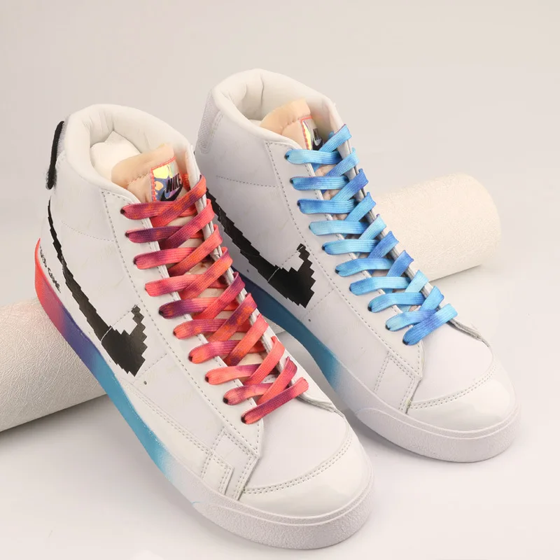 Gradient Colors Shoe Laces in for Tie Dye Sports Shoes Boots Sneakers Skates Flat Colorful Shoelaces