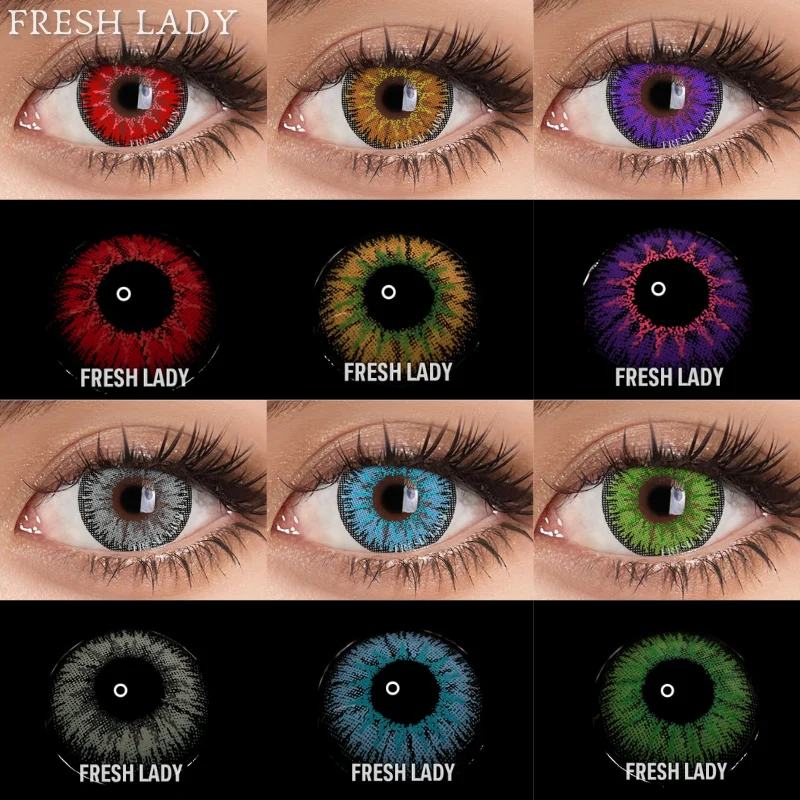 UYAAI Color Contact Lenses For Eyes Vika Series Anime Cosplay Colored Lenses Blue Red Lens Beauty Pupils Yearly Us