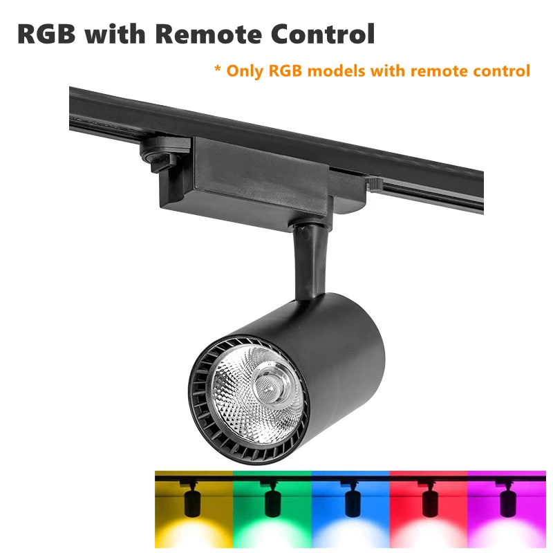 

RGB светодиодный Трековый светильник KTV, фон для сцены, COB рельсовый Точечный светильник 220 В, светильник для магазина, магазина, торгового центра, 12 Вт, 15 Вт, 20 Вт, 30 Вт