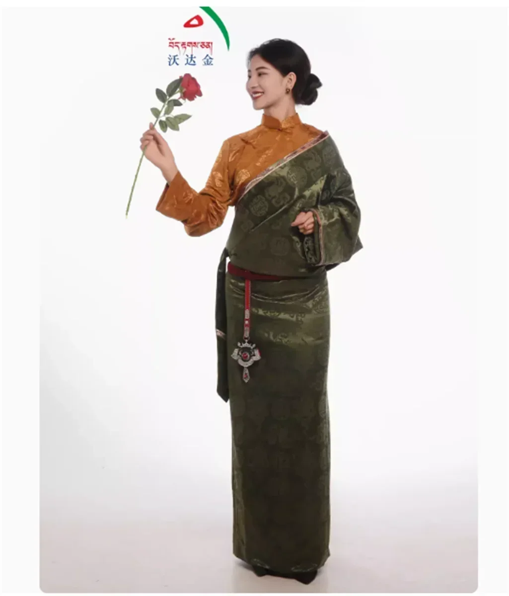 Женская длинная тибетская одежда hang well Zhuogu носится с новой китайской одеждой Kangba