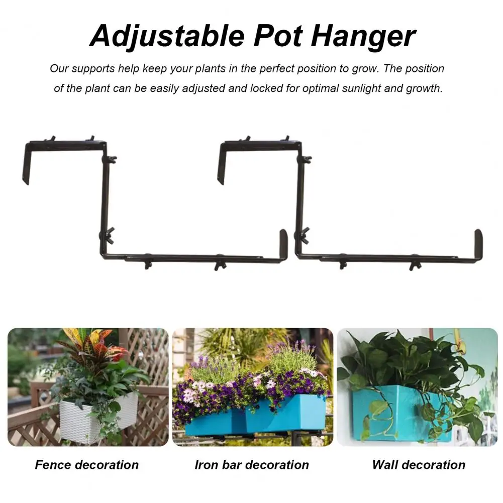

Plant Pot Hook Long Lasting Flower Pot Hanger Metal Store Durable Wall-Mounted Hanging Plant Pot Bracket
